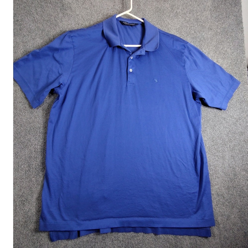 Polo Ralph Lauren Golf Pima Cotton Polo Shirt Blue Mens Large Short Sleeve L